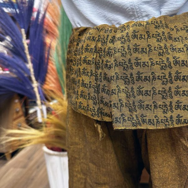 Yoga and Festival Pants - Thai Fisherman  Mandala Mantra on Orange - Image 6